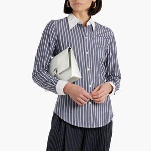 Nili Lotan Hailey Striped Cotton-Poplin Shirt